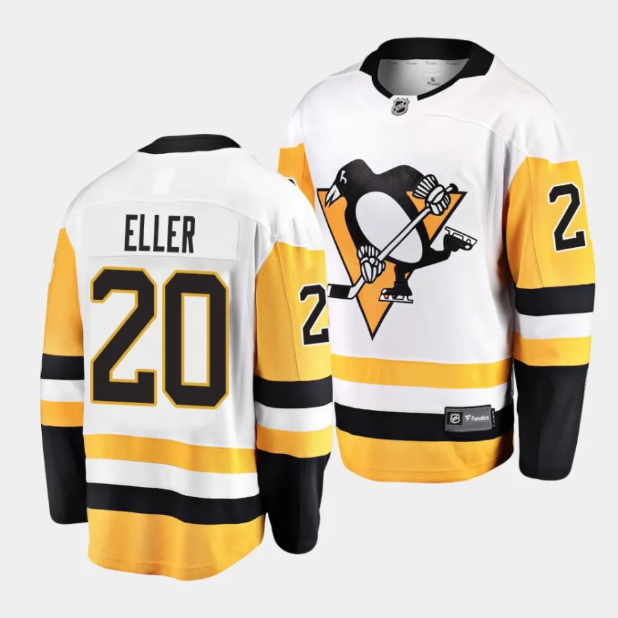 lars eller penguins white away breakaway player jersey