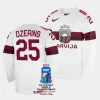 latvia andris dzerins 2023 iihf world championship white home jersey