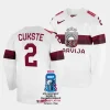 latvia karlis cukste 2023 iihf world championship white home jersey