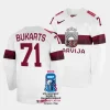 latvia roberts bukarts 2023 iihf world championship white home jersey