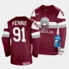 latvia ronalds kenins 2023 iihf world championship maroon away jersey