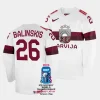 latvia uvis balinskis 2023 iihf world championship white home jersey