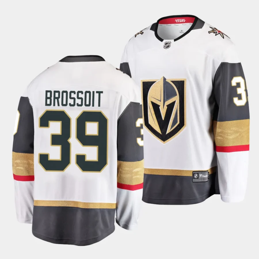 laurent brossoit golden knights white away breakaway player jersey