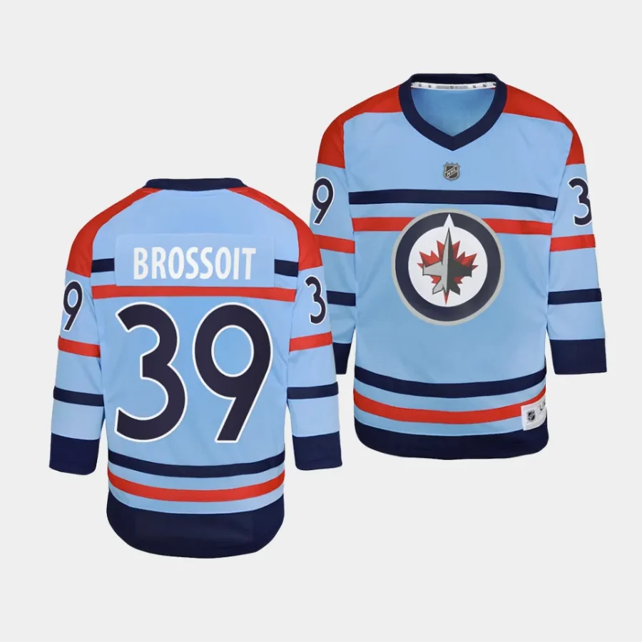 laurent brossoit jets 2023 24rcaf centennial youth light blue jersey