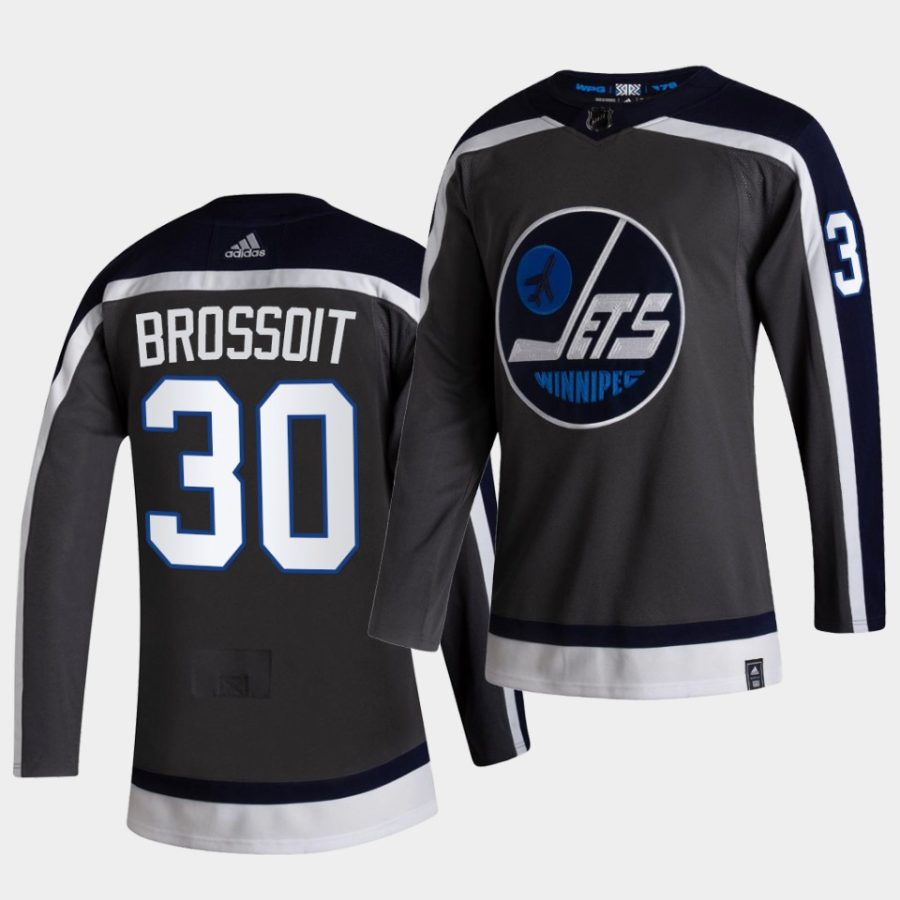 laurent brossoit jets grey 2021 reverse retro authentic jersey