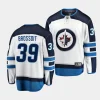 laurent brossoit jets white away breakaway player jersey