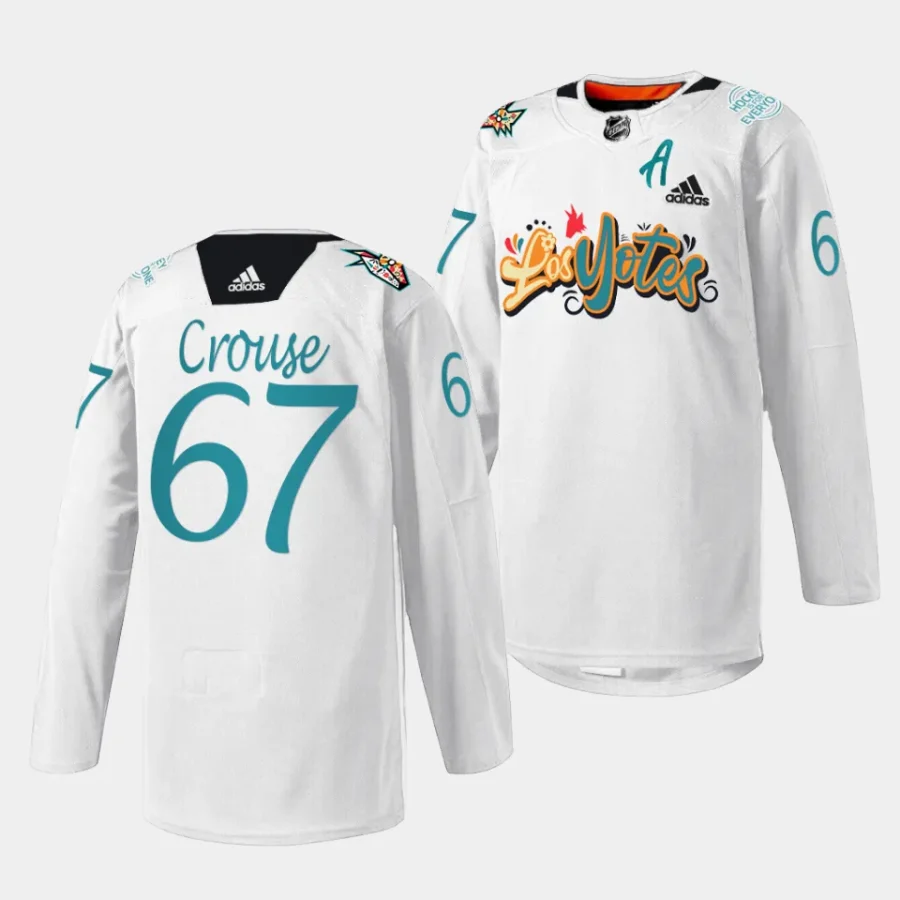 lawson crouse coyotes warmup 2023los yotes night white jersey