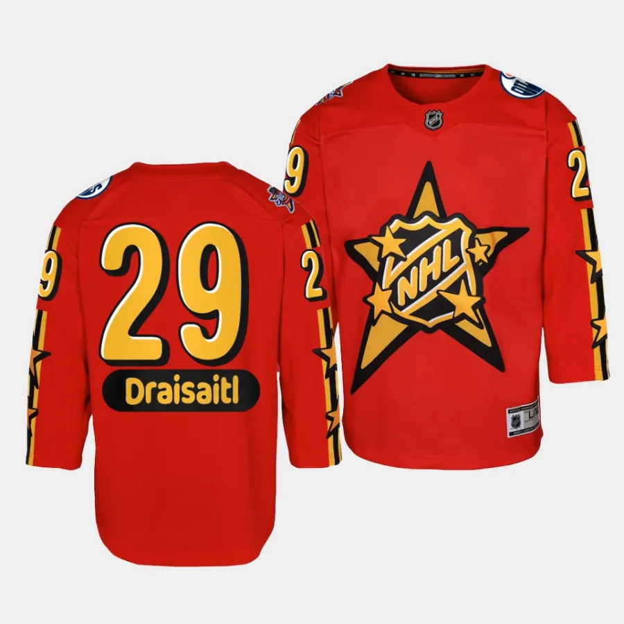 leon draisaitl oilers 2024 nhl all star game youth redpremier jersey