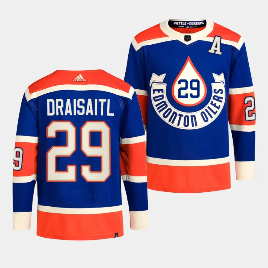 leon draisaitl oilers royal 2023 nhl heritage classic primegreen authentic playerjersey