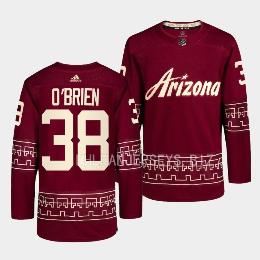 liam obrien coyotes garnet 2022 23desert night alternate primegreen authentic jersey