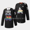 liam obrien coyotes warm up 2023pride night black jersey