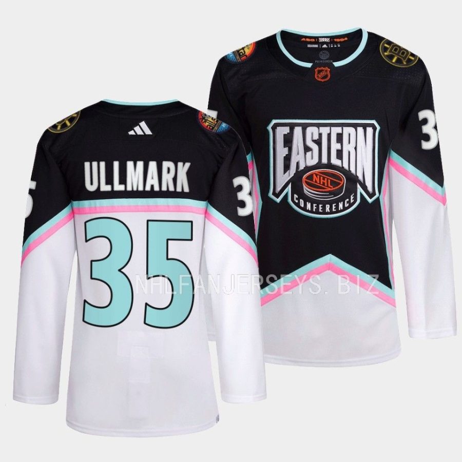 linus ullmark bruins black 2023 nhl all star eastern conference jersey 0