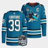 logan couture sharks teal wilson 24 patch home jersey