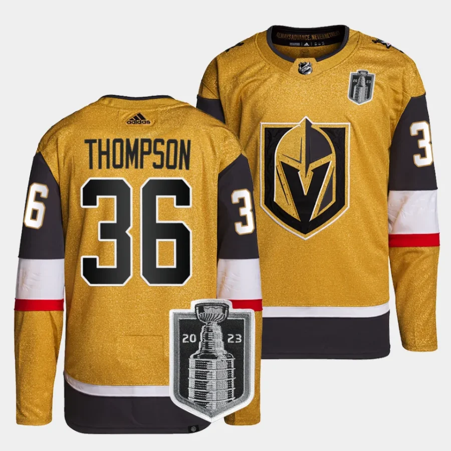 logan thompson vgk gold 2023 stanley cup final authentic home jersey