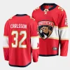 lucas carlsson panthers red home breakaway player jersey