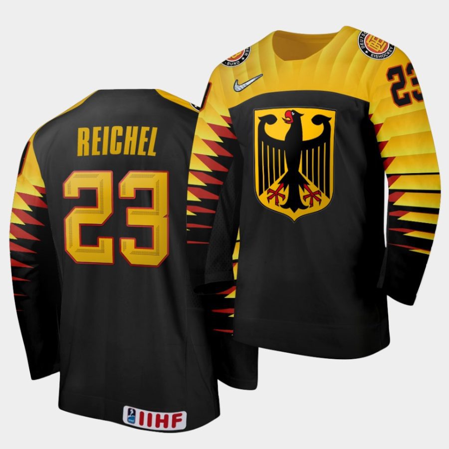 lukas reichel germany 2020 iihf world junior ice hockey black jersey