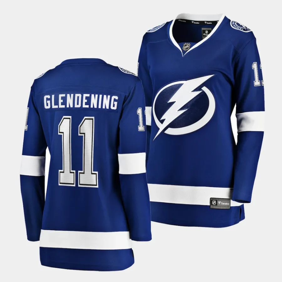 luke glendening lightning blue home women jerseys