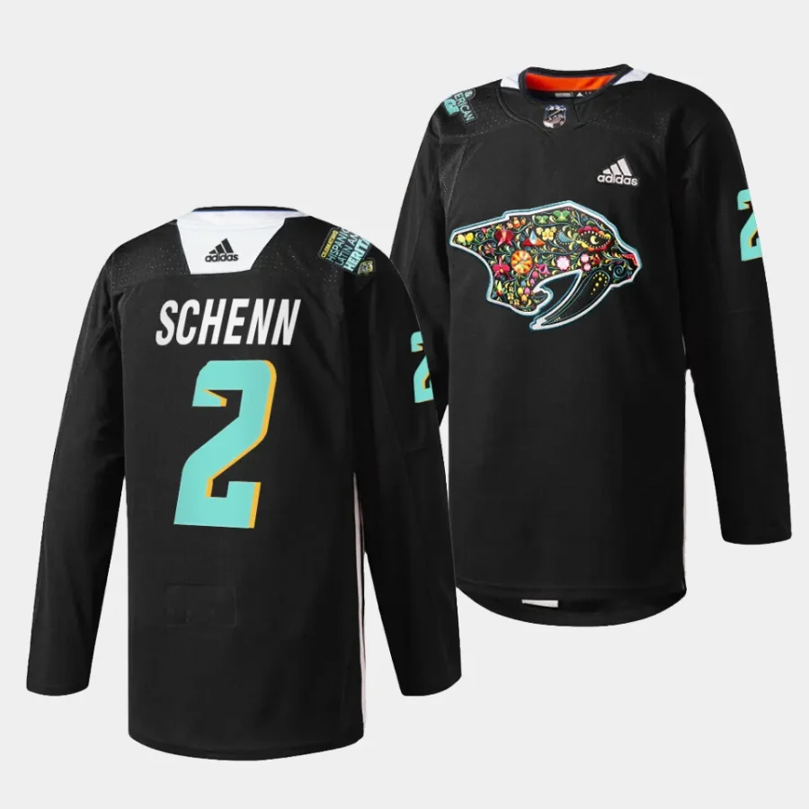 luke schenn predators black 2023 hispanic heritage night jersey