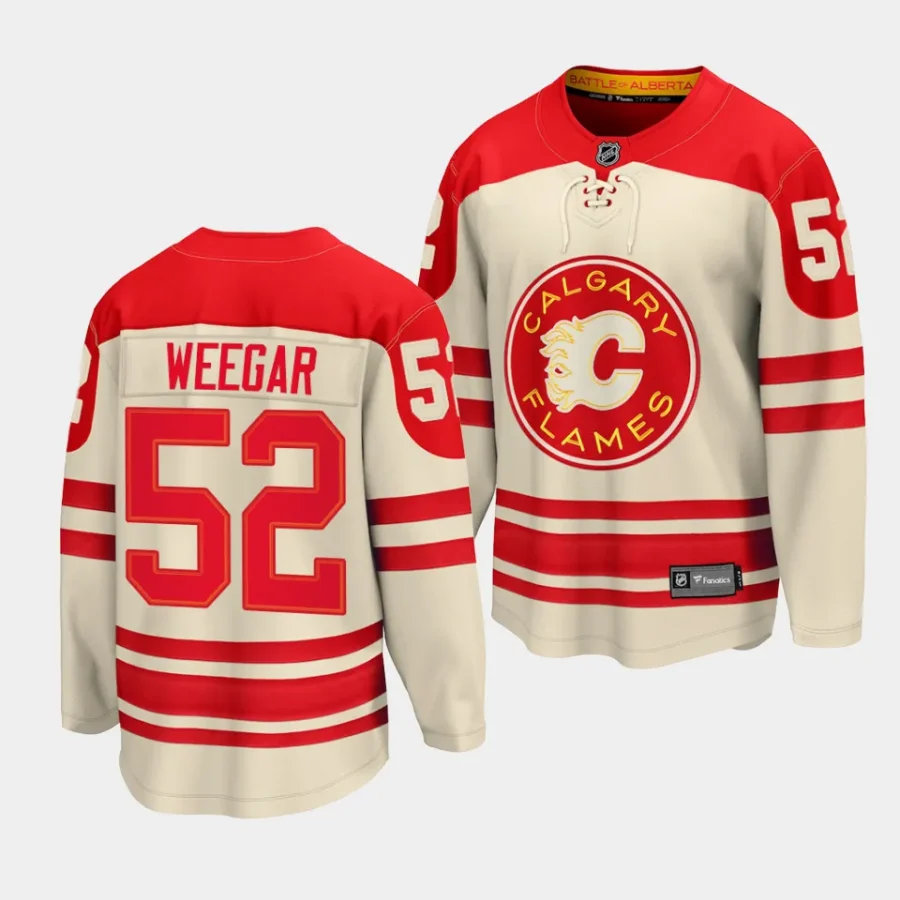 mackenzie weegar flames cream 2023 nhl heritage classic premier jersey