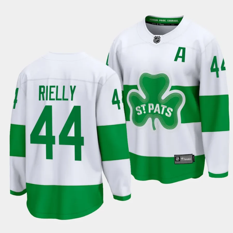 maple leafs morgan rielly white 2024 st. patricks alternate jersey