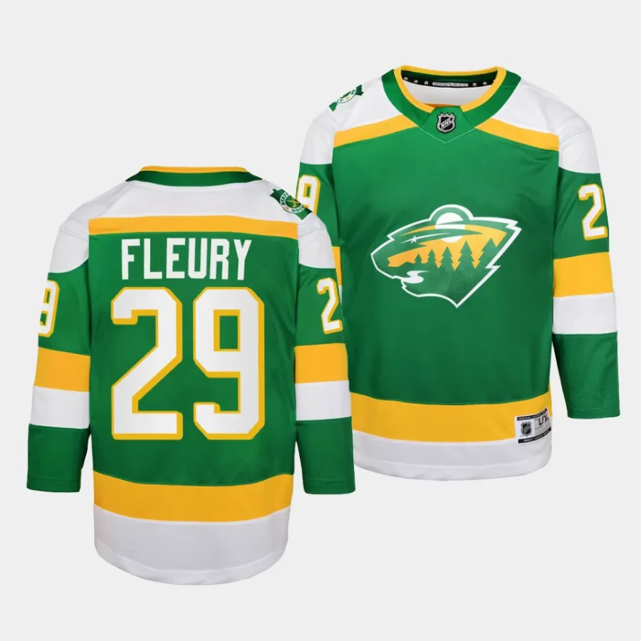 marc andre fleury wild 2023 24alternate youth greenreplica player jersey