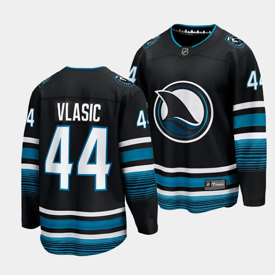 marc edouard vlasic sharks black 2023 24cali fin 3rd alternate breakaway player jersey