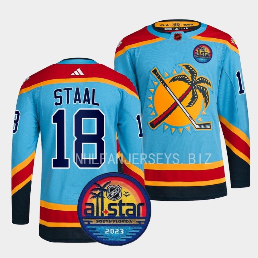 marc staal panthers blue 2023 all star patch reverse retro jersey