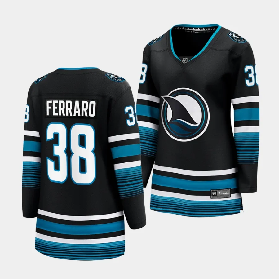 mario ferraro sharks black cali fin 3rd alternate women jerseys