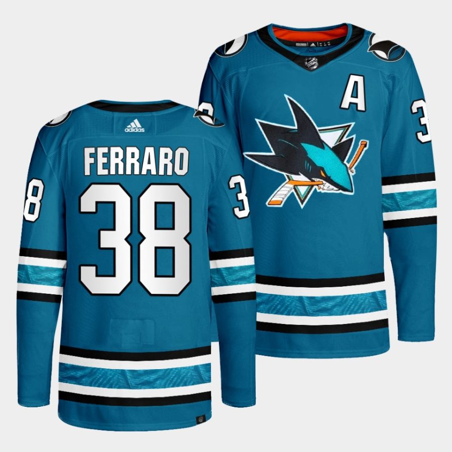 mario ferraro sharks teal 2022 23home primegreen authentic jersey