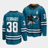 mario ferraro sharks teal 2022 23home the evolve jersey