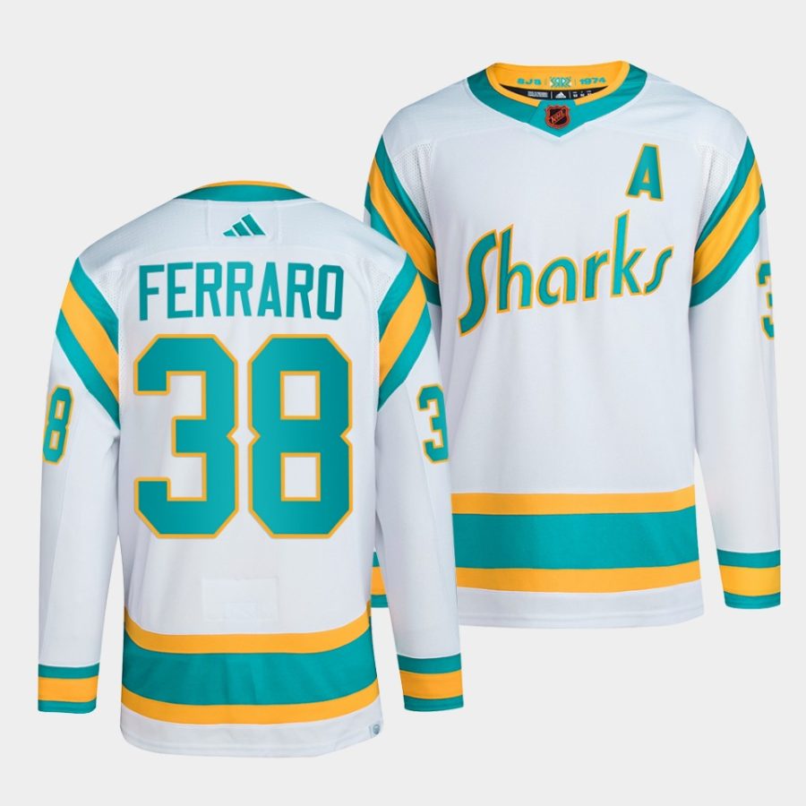 mario ferraro sharks white 2022reverse retro 2.0 authentic primegreen jersey