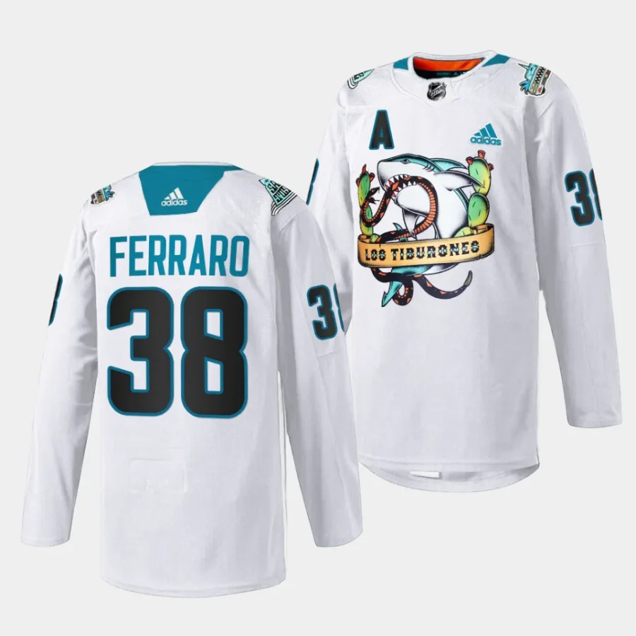 mario ferraro sharks white 2023 los tiburones special jersey