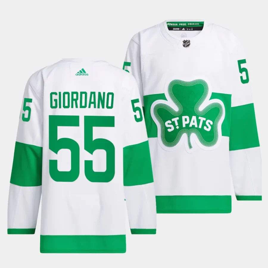 mark giordano maple leafs white 2024 st. patricks alternate primegreen authentic jersey