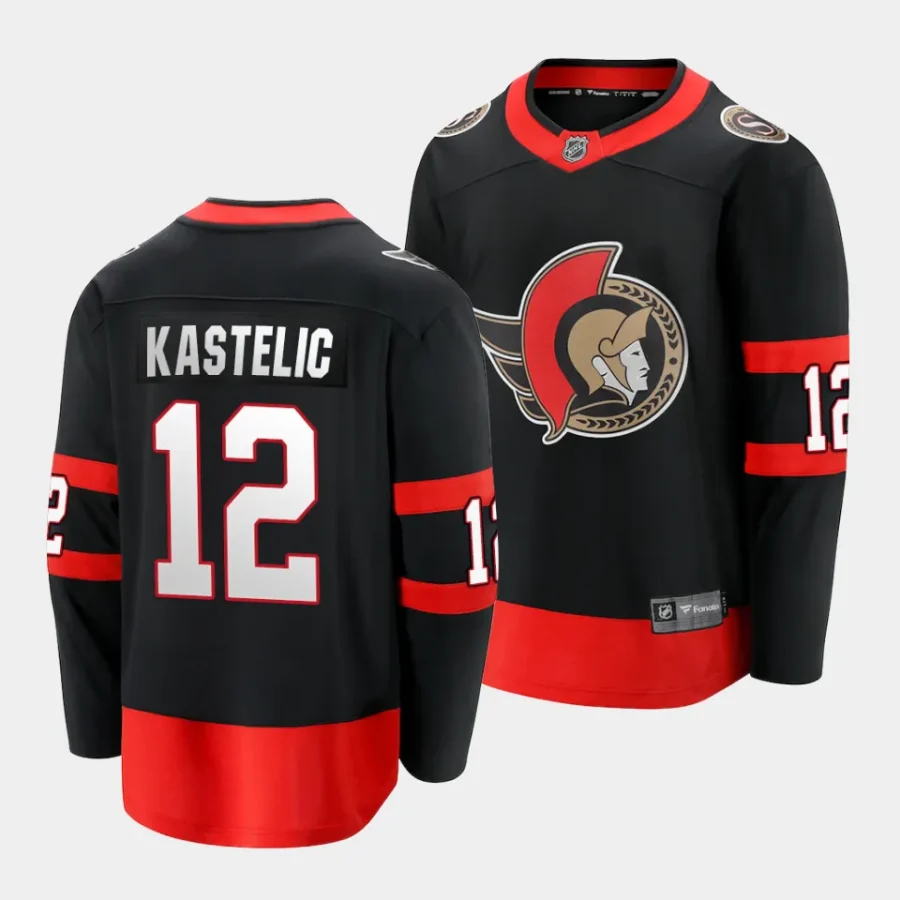 mark kastelic senators black home premier breakaway jersey