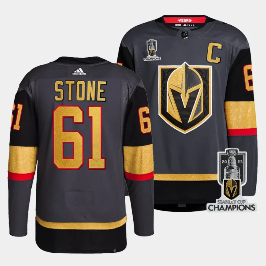 mark stone vgk 2023 stanley cup champions gray authentic alternate men jersey