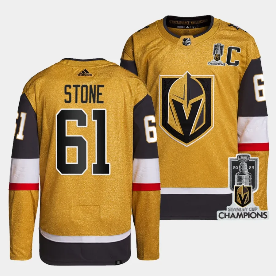 mark stone vgk gold 2023 stanley cup champions authentic home jersey