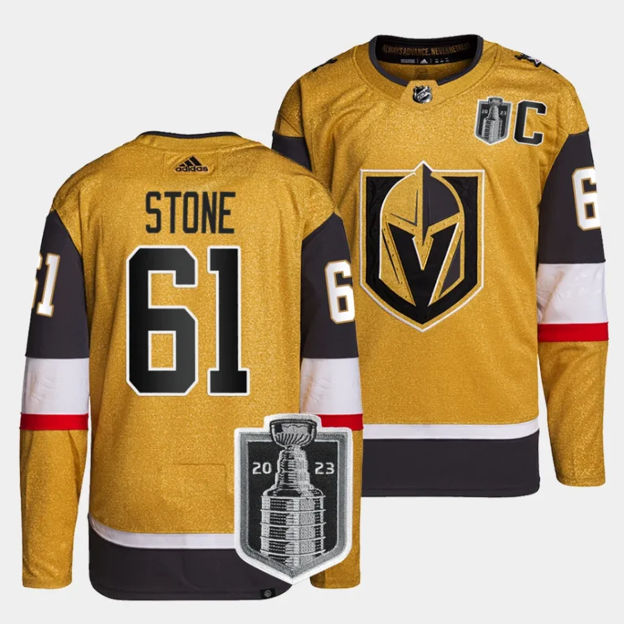 mark stone vgk gold 2023 stanley cup final authentic home jersey