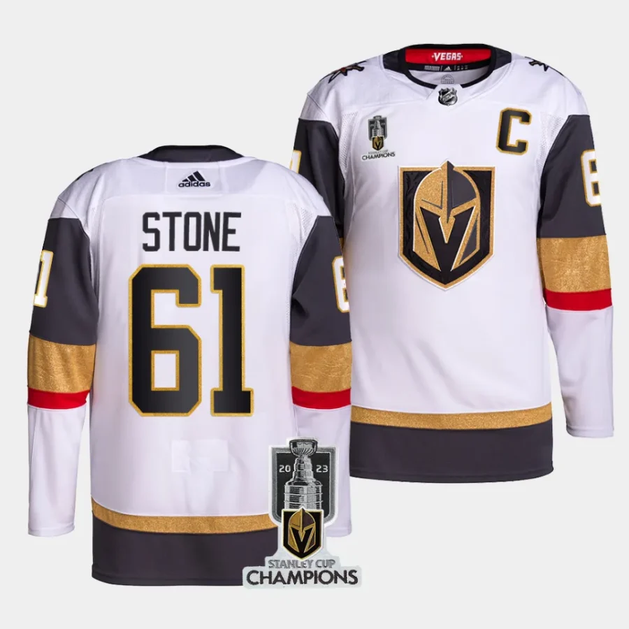 mark stone vgk white 2023 stanley cup champions authentic away jersey