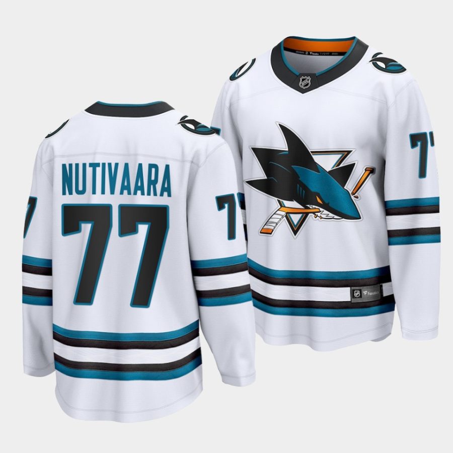 markus nutivaara sharks white away the evolve jersey