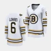 mason lohrei bruins white 100th anniversary women jerseys