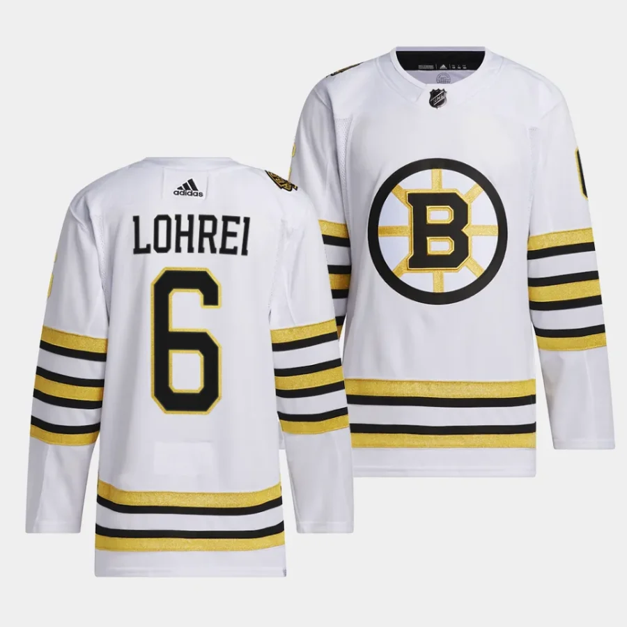 mason lohrei bruins white 2023 24100th anniversary primegreen authentic playerjersey