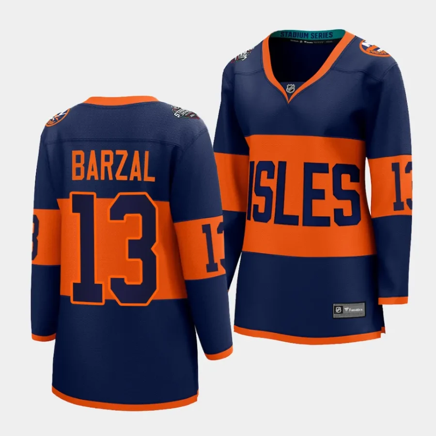 mathew barzal islanders navy 2024 nhl stadium series women jerseys