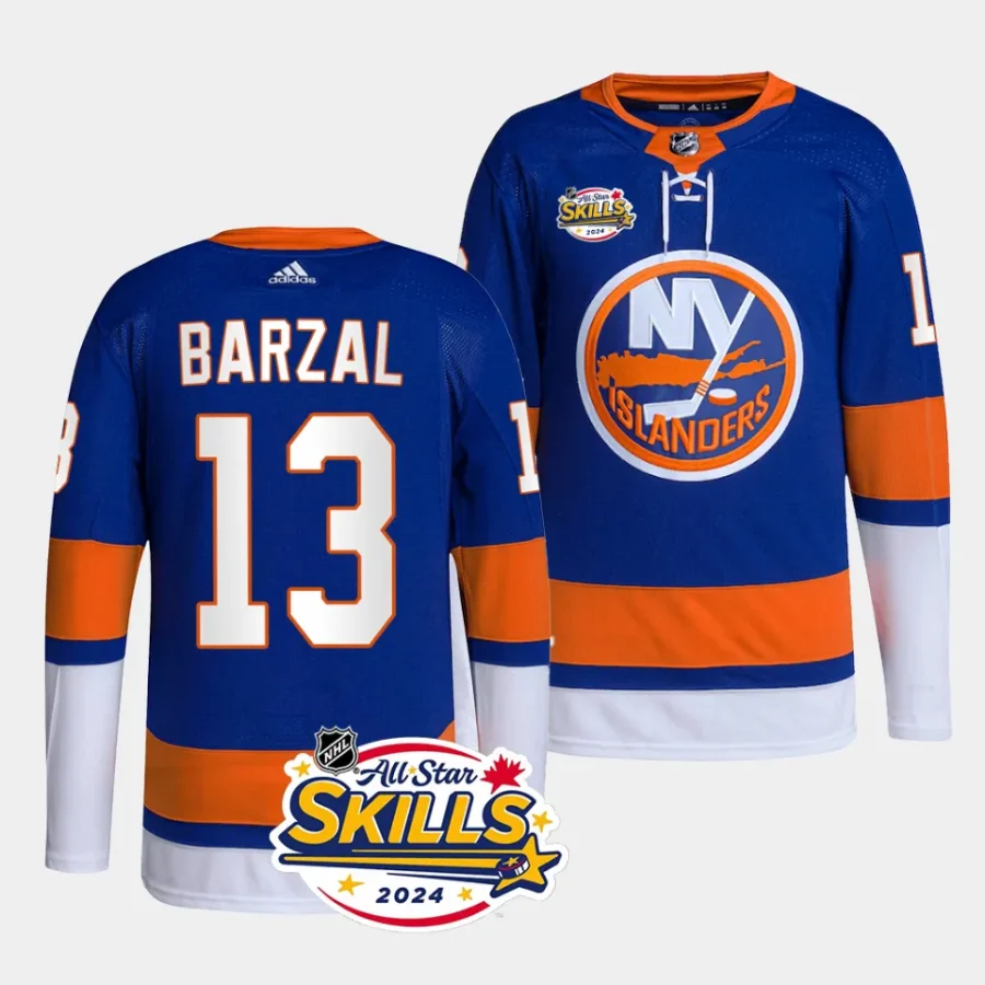 mathew barzal islanders royal 2024 nhl all star skills authentic home jersey