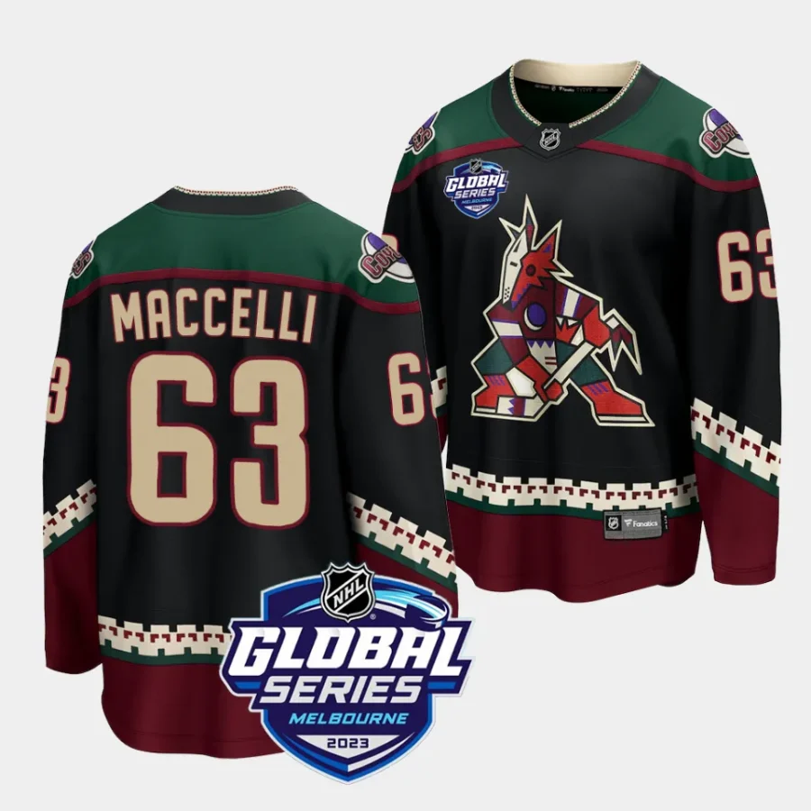 matias maccelli coyotes black 2023 global series home jersey