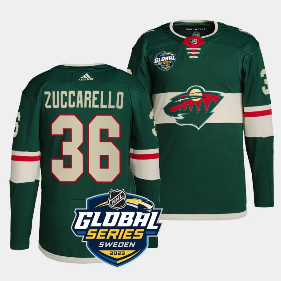 mats zuccarello wild green 2023 nhl global series sweden authentic jersey