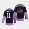 matt calvert avalanche black hockey fights cancer practice jersey