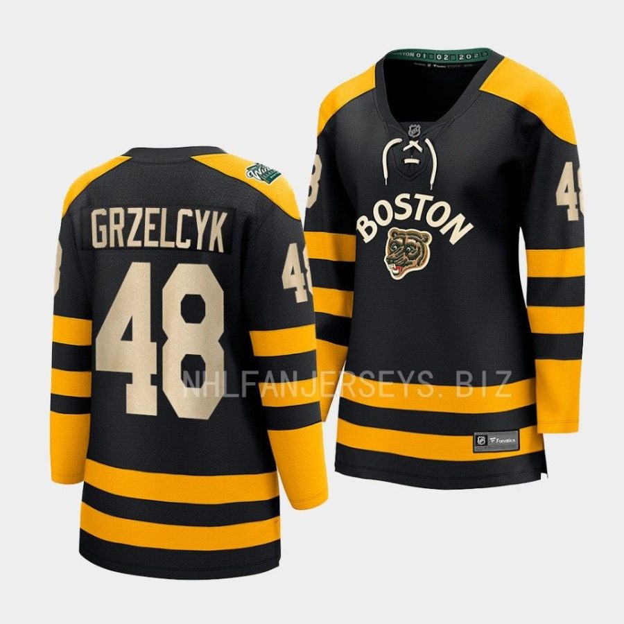 matt grzelcyk bruins black 2023 winter classic women jerseys