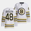 matt grzelcyk bruins white 2023 24100th anniversary primegreen authentic playerjersey