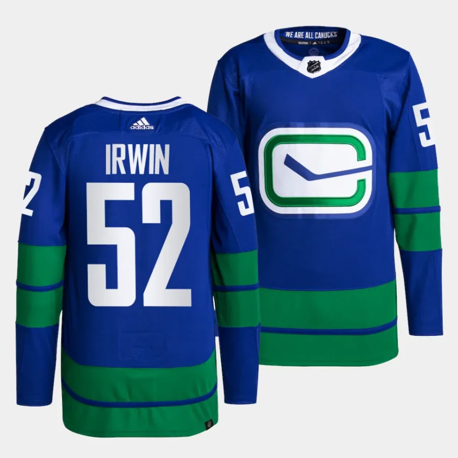 matt irwin canucks blue alternate primegreen jersey