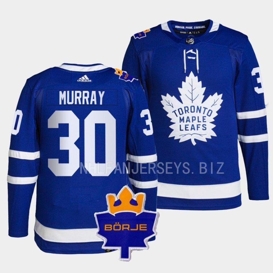 matt murray maple leafs blue 2022the king borje patch authentic jersey